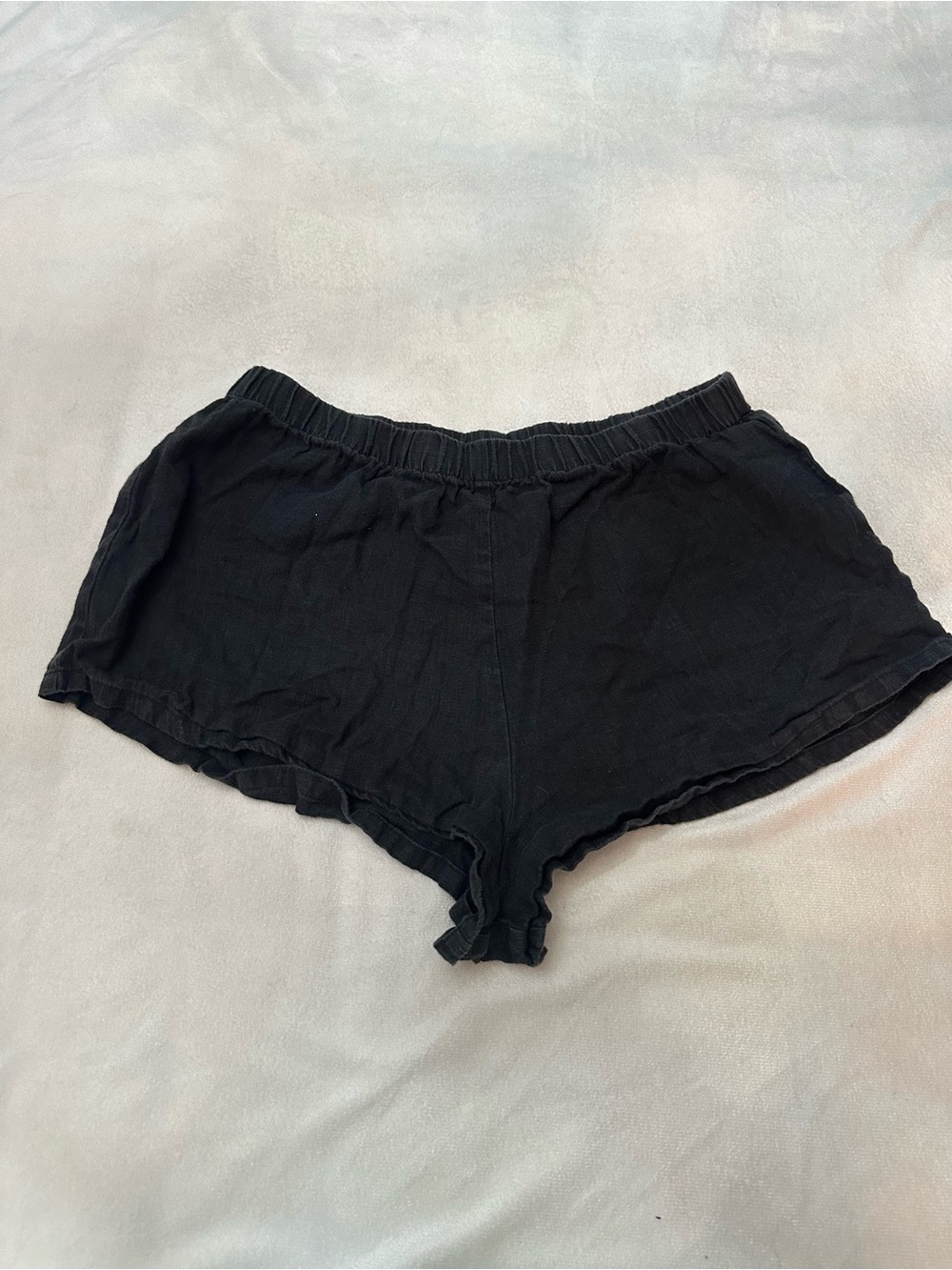 Reformation Women's Black Linen Lounge Shorts Size Medium 38796 - Picture 2 of 8